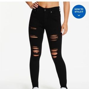 Black ripped jeggings